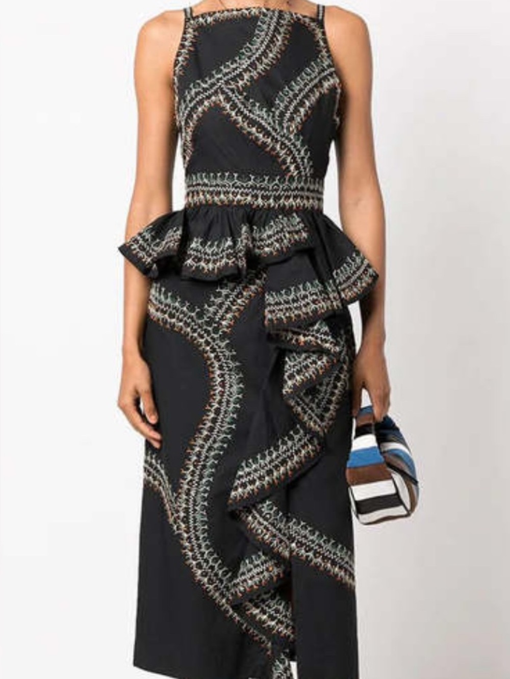 ULLA JOHNSON Sylvan midi Dress in Noir, size 8